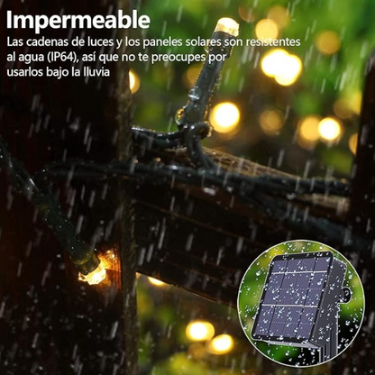 luces navideñas con panel solar