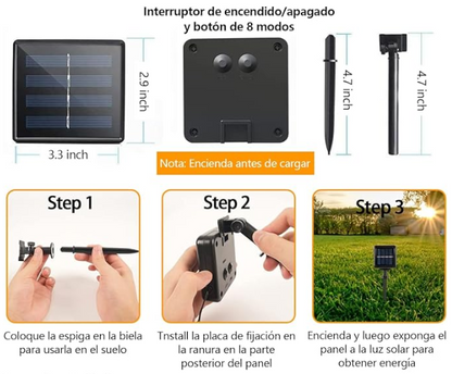 luces navideñas con panel solar