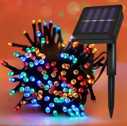 luces navideñas con panel solar